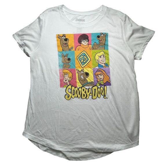 Scooby-Doo White Hi-Low Short Sleeve Shirt Juniors Sz XXL (19) - Picture 1 of 6